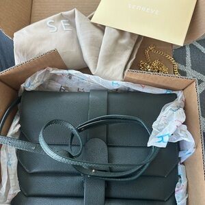 Senreve Dark Green Leather Crossbody Bag